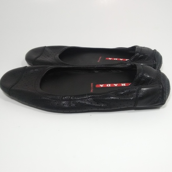 PRADA Sport Black Leather Driving Flats Size 36 6 - Picture 3 of 7